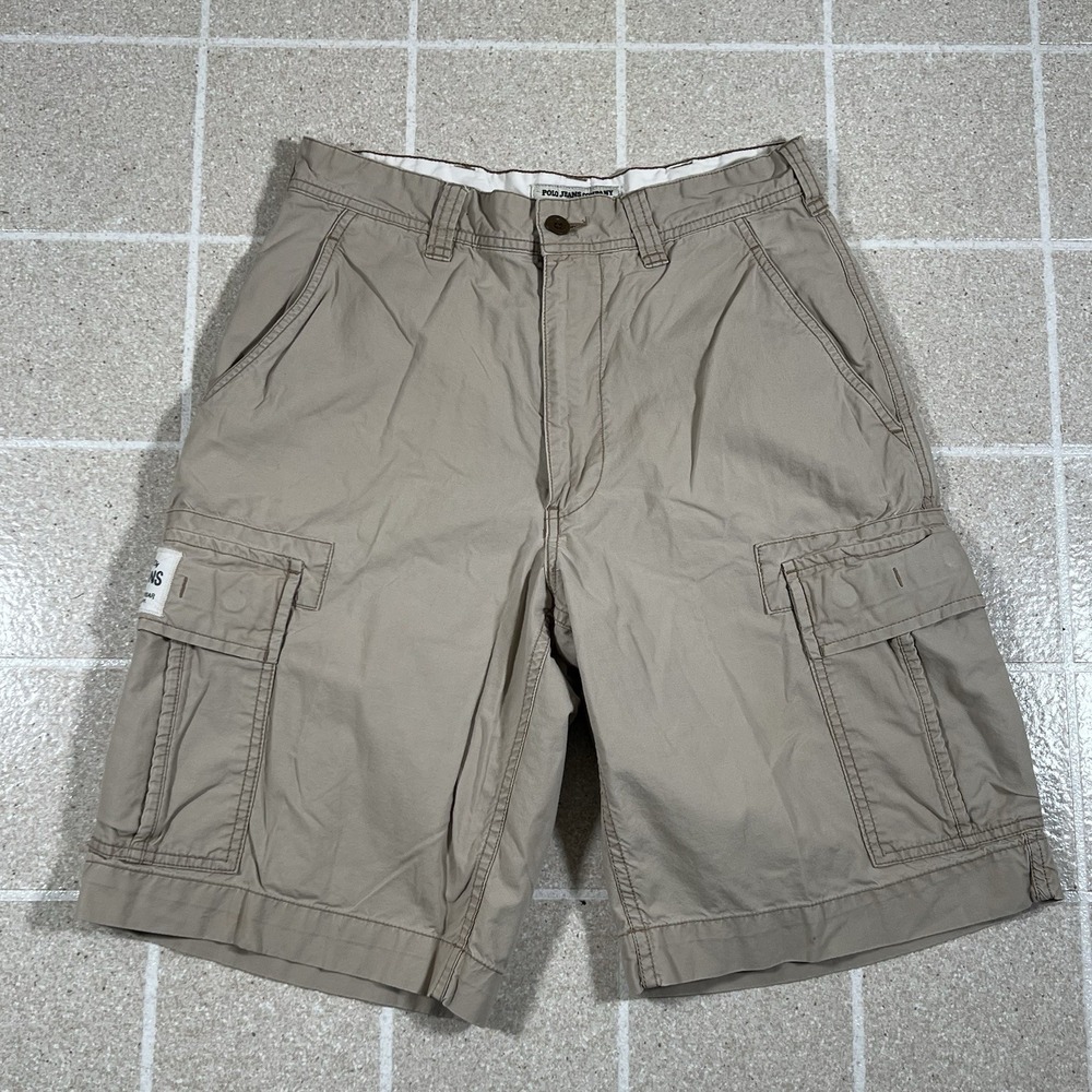 Vintage Y2K Polo Jeans Co Cargo Military Shorts Paratrooper Baggy Pockets 28